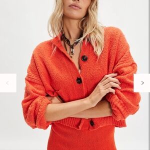 Free People We The Free Bianca Cardigan Red